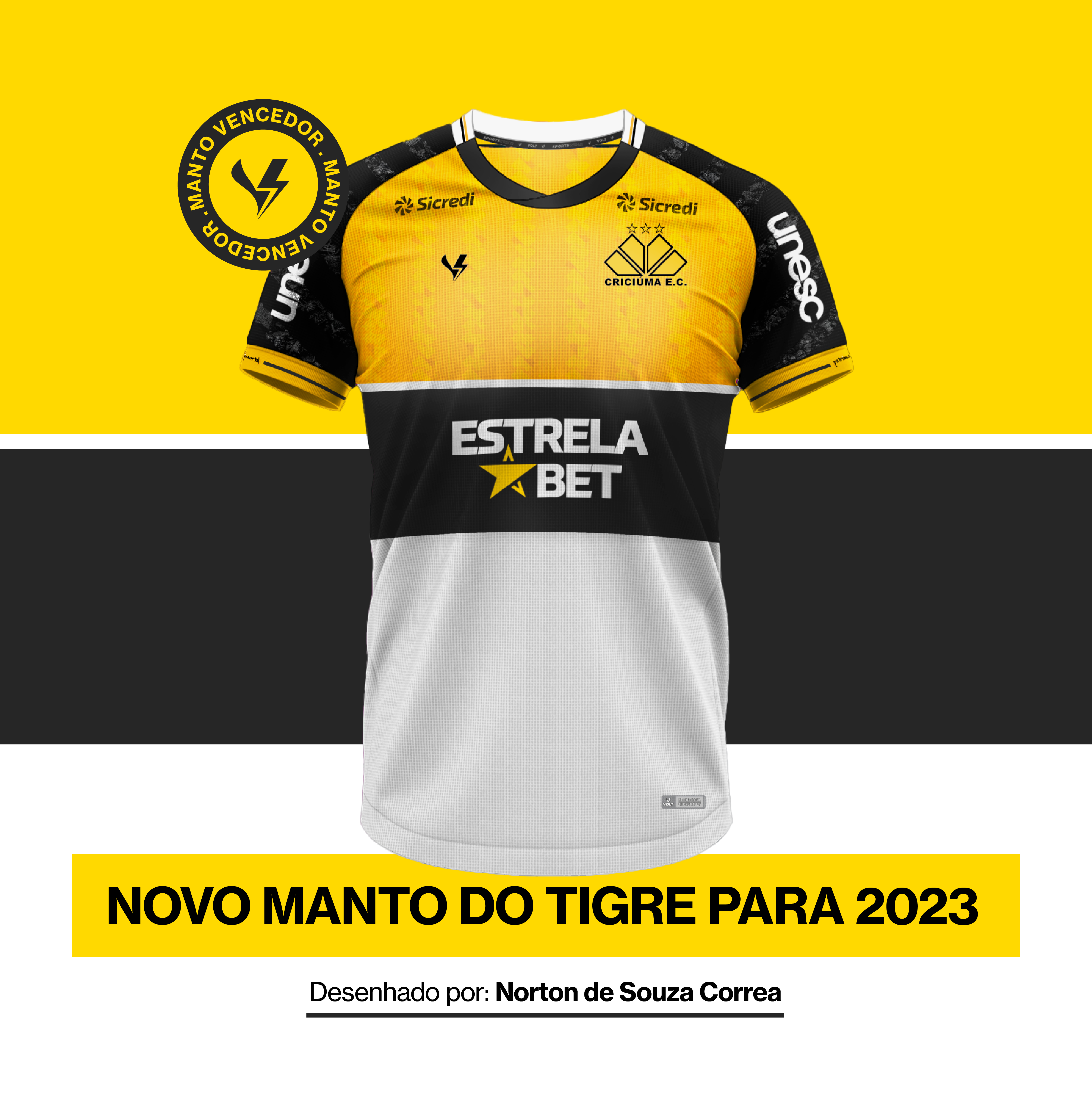 Com decisão da torcida, Criciúma apresenta novo uniforme principal da temporada 2023
