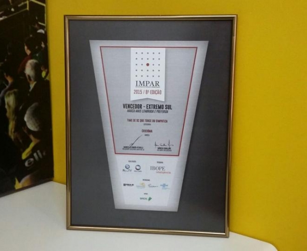 Criciúma é premiado na Pesquisa Impar 2015