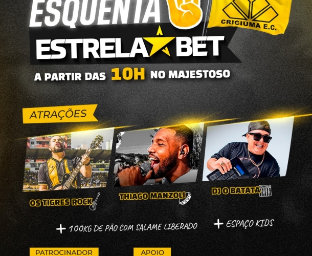 Esquenta Estrelabet: Criciúma prepara evento especial para a final no Majestoso