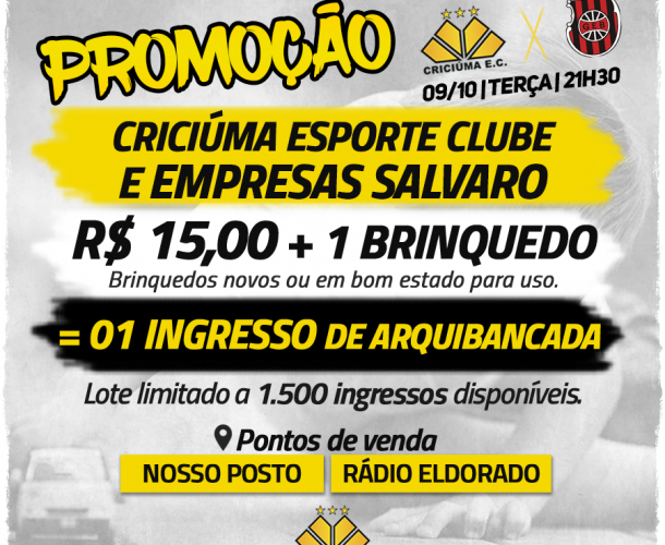 Promoção especial para Criciúma e Brasil