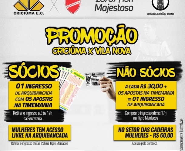 Promoção para Criciúma e Vila Nova-GO