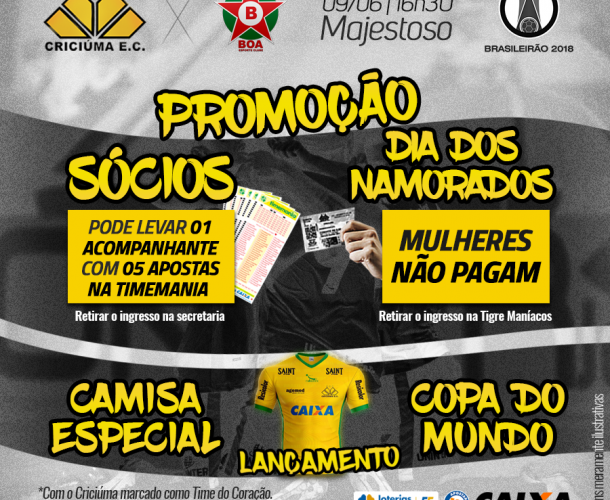 PROMOÇÃO PARA CRICIÚMA x BOA ESPORTE