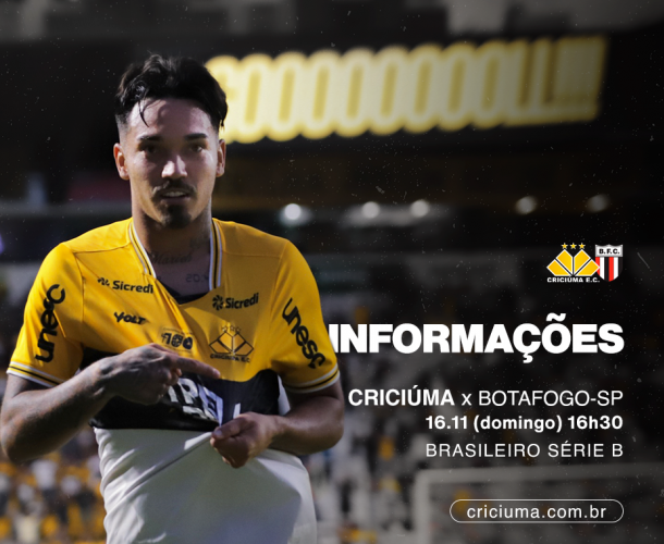 SERVIÇO DE JOGO PARA CRICIÚMA X BOTAFOGO SP