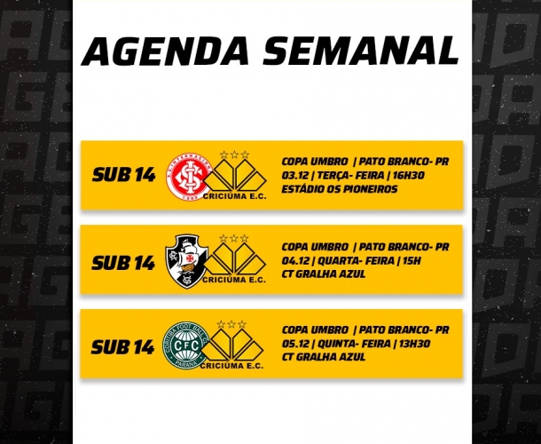 Sub-14 do Tigre estreia nesta terça-feira pela Copa Umbro contra o Internacional