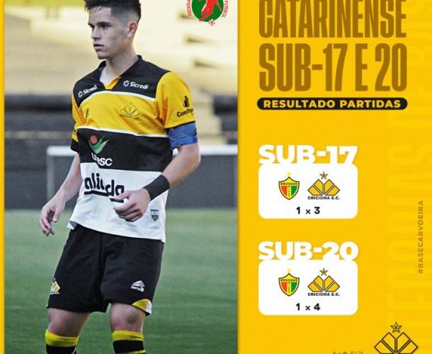 Sub-17 e Sub-20 seguem 100% no Catarinense
