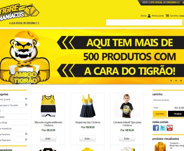 Tigre Maníacos completa um ano de loja virtual