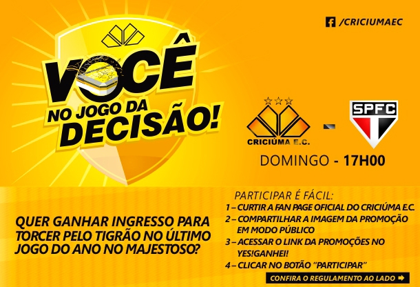 Tigre sorteará 200 ingressos nesta terça-feira