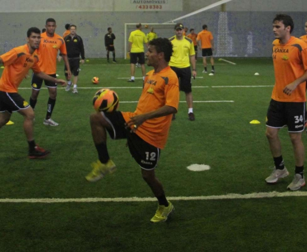 Tigre treina antes de viagem a BH